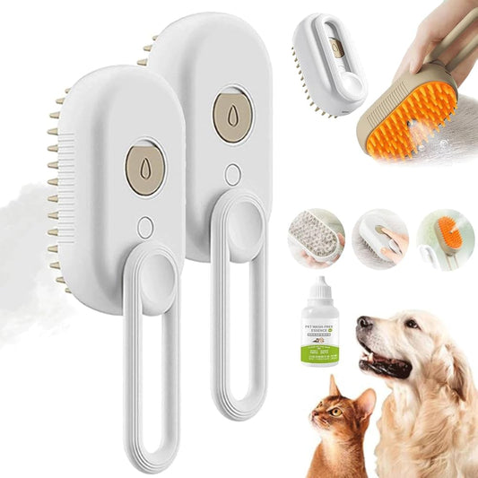 Escova Elétrica a Vapor 3 em 1 para Cães e Gatos 