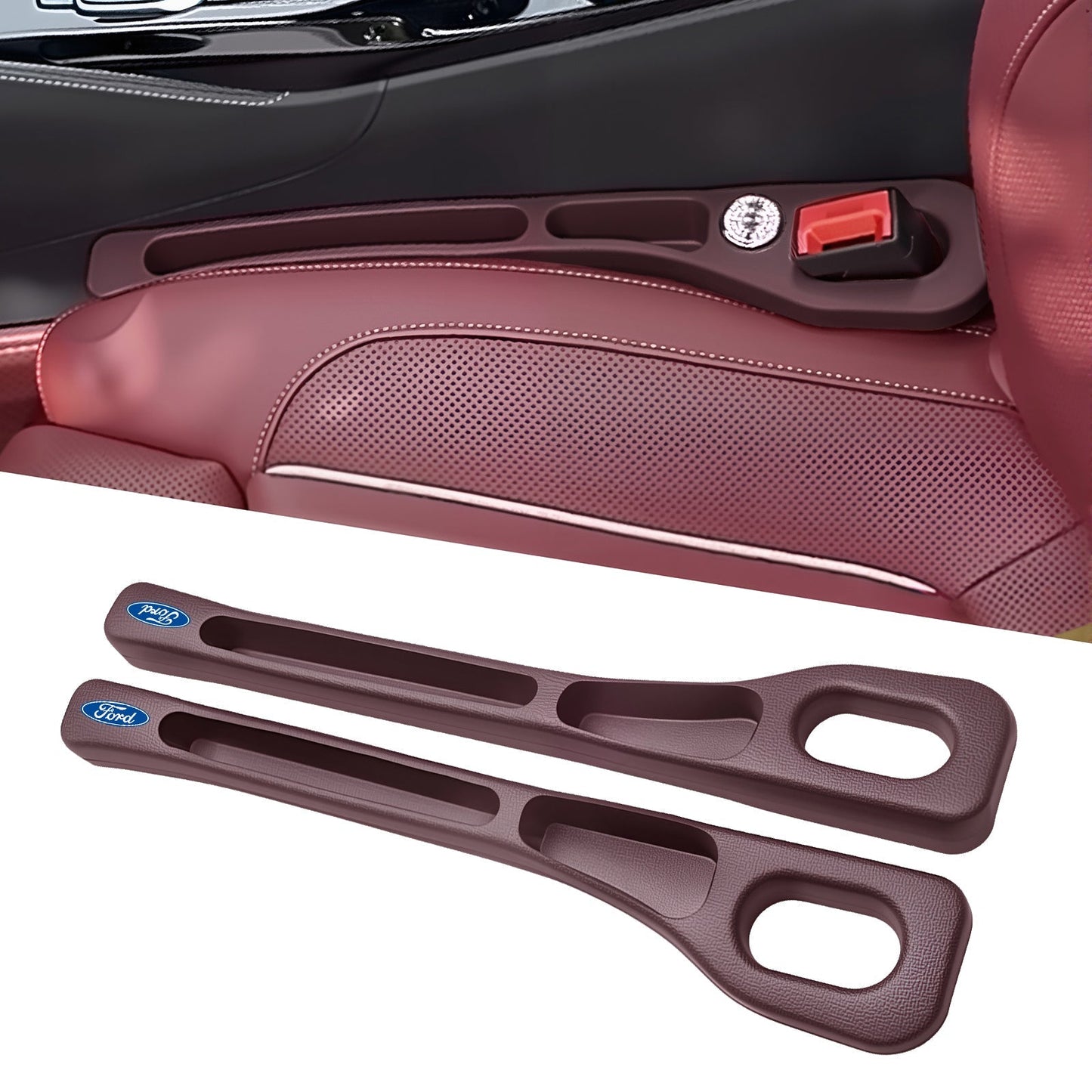 Eptchn Car Seats Gap Filler Dual with Belt Slot