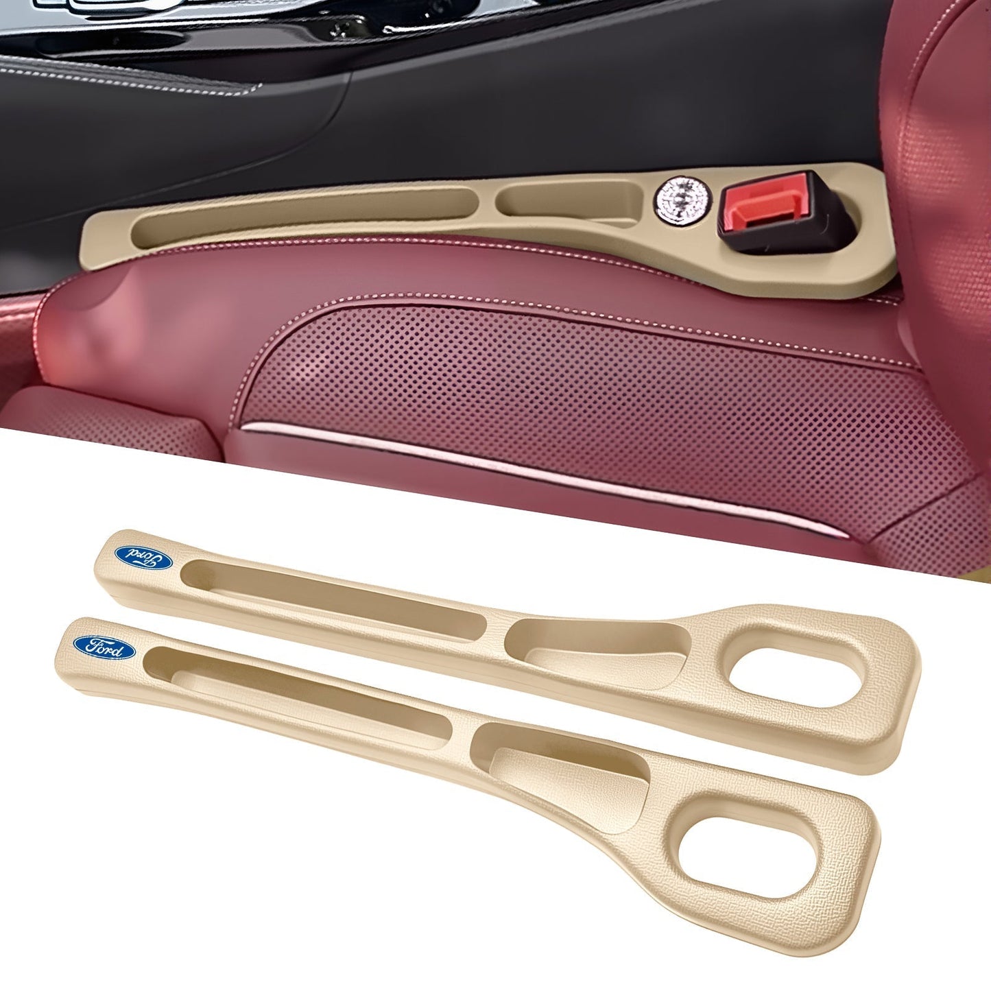 Eptchn Car Seats Gap Filler Dual with Belt Slot